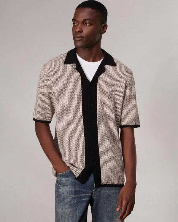 rag & bone Harvey Knit Camp Shirt- Shirts