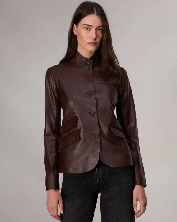 rag & bone Slade Leather Blazer-Women Blazers & Vests