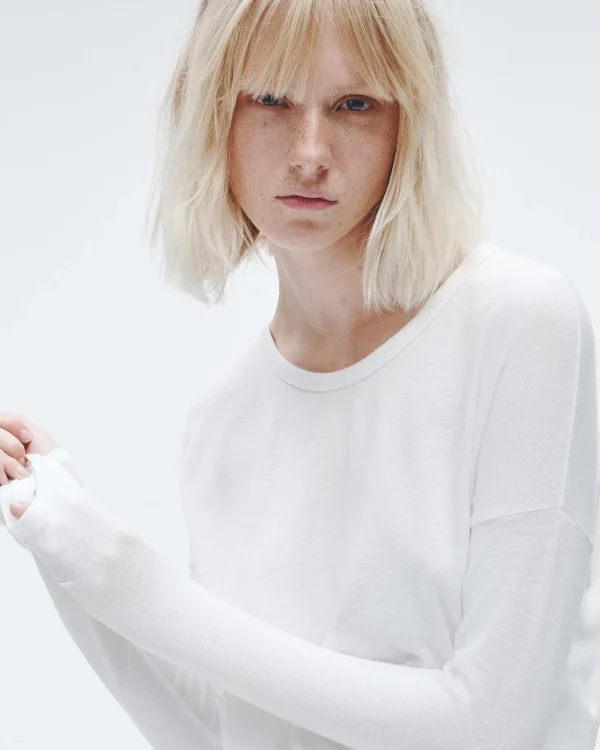 rag & bone The Knit Long Sleeve Tee-Women T-Shirts