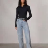 rag & bone The Knit Rib Polo Shirt-Women Shirts & Tops